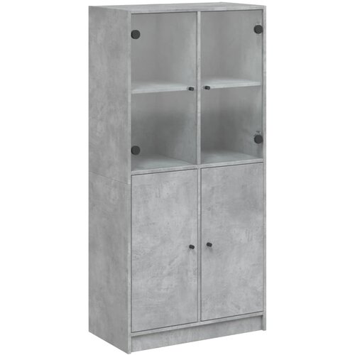 Maison Chic Visoka omara - Komoda - Predalnik z vrati betonsko siva 68x37x142 cm inženirski les, (21718960) Slike