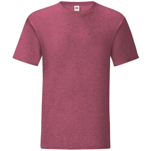 Fruit Of The Loom Burgundy men's t-shirt in combed cotton Iconic with sleeve Cene