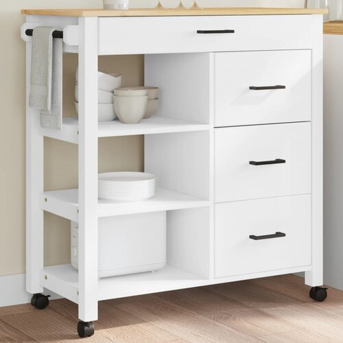 vidaXL Kuhinjski voziček MONZA 84x40x90 cm trdna borovina Cene