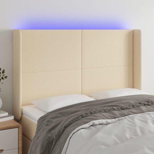  LED uzglavlje krem 147 x 16 x 118/128 cm od tkanine Cijene