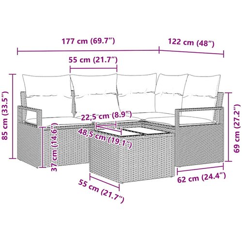  Set sofe 5 pcs Bež poliratan Slike