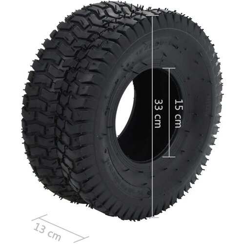vidaXL 4-dijelni set guma za kolica i zračnica 15 x 6.00-6 4PR gumeni Cene