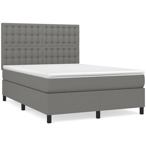 Maison Chic Box spring postelja - Vzmetna postelja z vzmetnico temno siva 140x200 cm blago SL8089, (21904230) Cene
