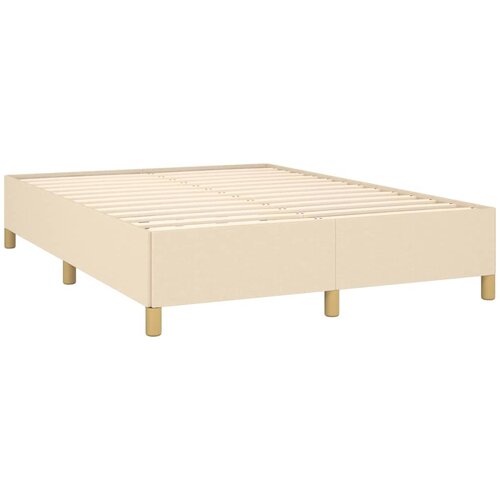  Krevet s oprugama i madracem krem 140x200 cm od tkanine Slike