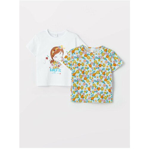 LC Waikiki Crew Neck Printed Baby Girl T-Shirt, Pack of 2 Slike