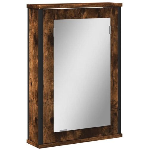 Maison Chic Kopalniška omarica - Kopalniški kabinet z ogledalom dimljeni hrast 42x12x60 cm, (21794879) Cene