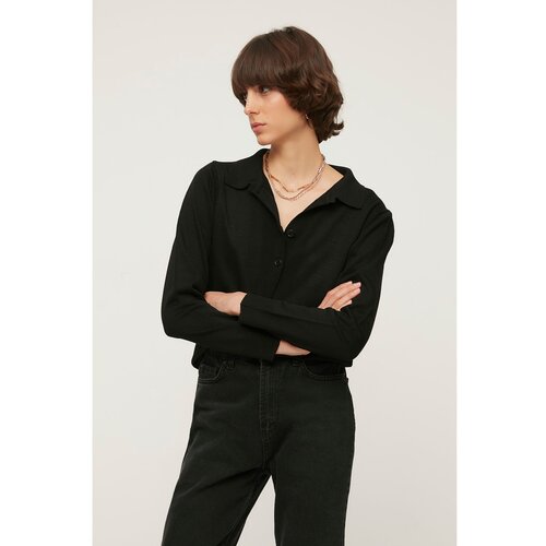 Trendyol Black Polo Collar Knitwear Sweater Slike