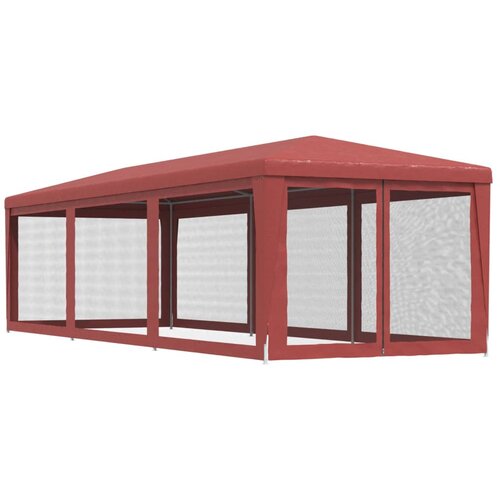  za zabave s 8 mrežastih bočnih zidova crveni 3 x 9 m HDPE Slike