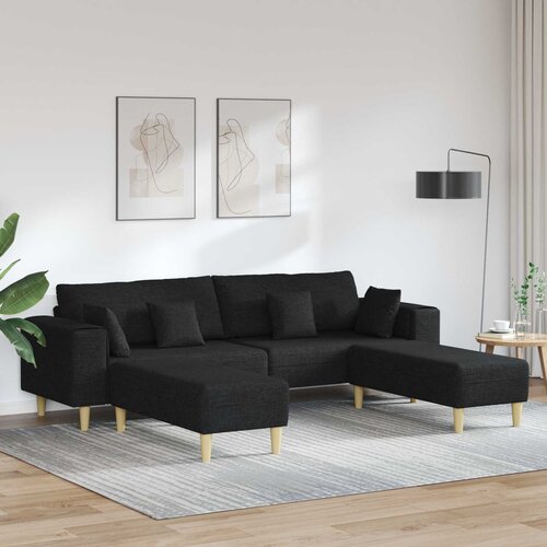 SOFA s jastukom 3 pcs Crna tkanina Cene