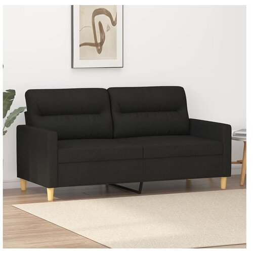 VidaXL Dvosjed od tkanine crni 140 cm Slike