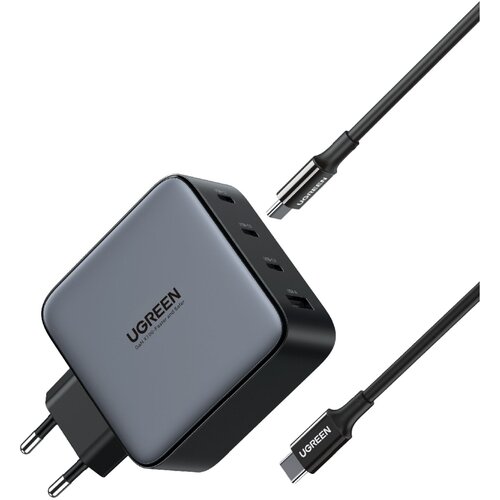 Ugreen Omrežni polnilec CD226, 3x USB-C, 1x USB-A, GaN, PD3.0, QC4+, 100W, 1,5m (siv), (20628765) Cene