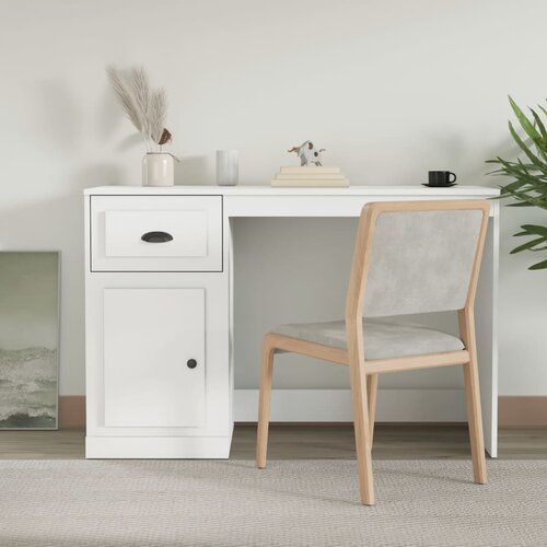 vidaXL Radni stol s ladicom bijeli 115 x 50 x 75 cm konstruirano drvo Cijene