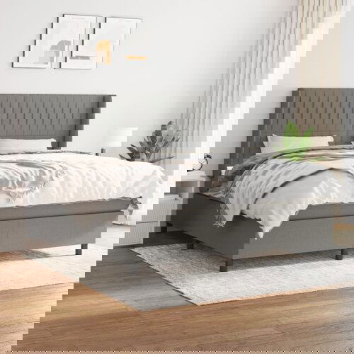  The Living Store Box spring postelja z vzmetnico temno siva 160x200 cm blago - Box Spring Postelja, (21455899) Slike