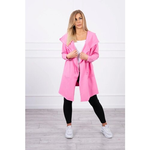 Kesi Cape with loose hood in pink color Cene