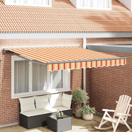 vidaXL retraktilna tenda rumena in oranžna 350x250 cm Cene