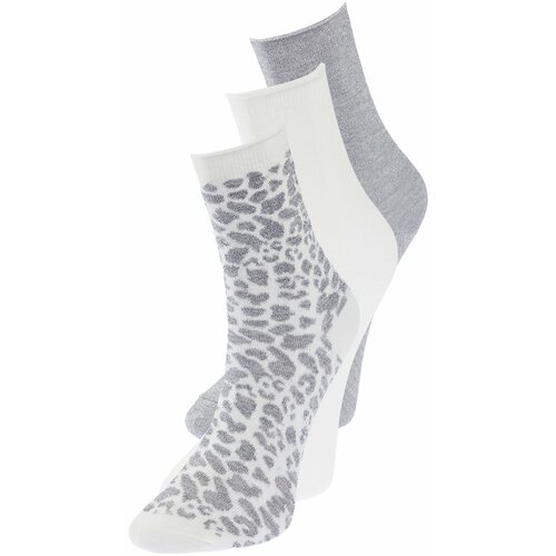 Trendyol 3-Pack Gray-Multicolor Cotton Knitted Socks Slike