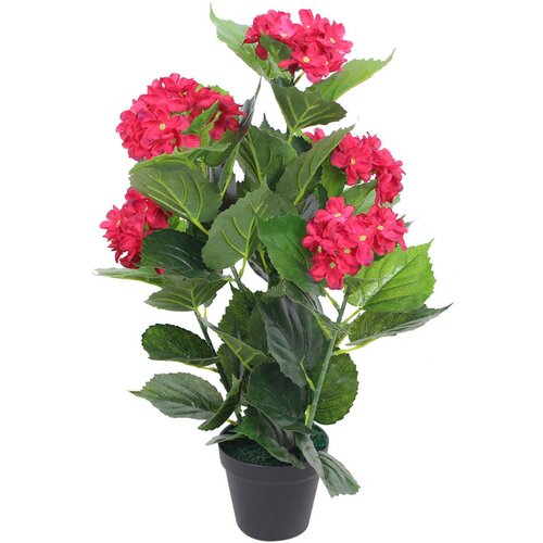  Umjetna Hortenzija s Posudom 60 cm Crvena Slike