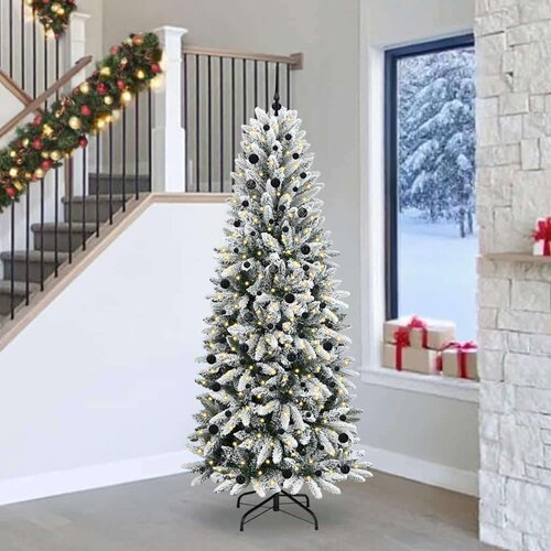 VidaXL Umjetno božićno drvce s stalakom Bijelo 93 x 93 x 240 cm Slike