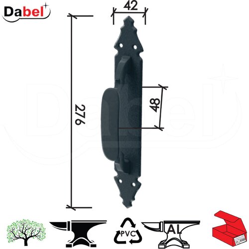 Dabel Rukohvat za vrata RU4000 Crna x276/40/48mm Q 0101829 Cene