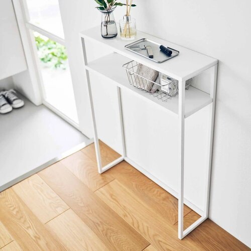 YAMAZAKI Bela kovinska stranska mizica 18x60 cm Tower &amp;ndash; Slike