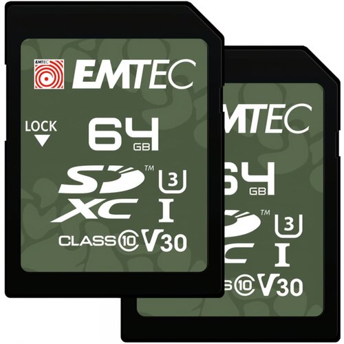 Emtec SDXC memorijska kartica Emtec Rugged Outdoor 64 GB klasa 10 / UHS-1 U3 pakiranje od 2 komada Cijene