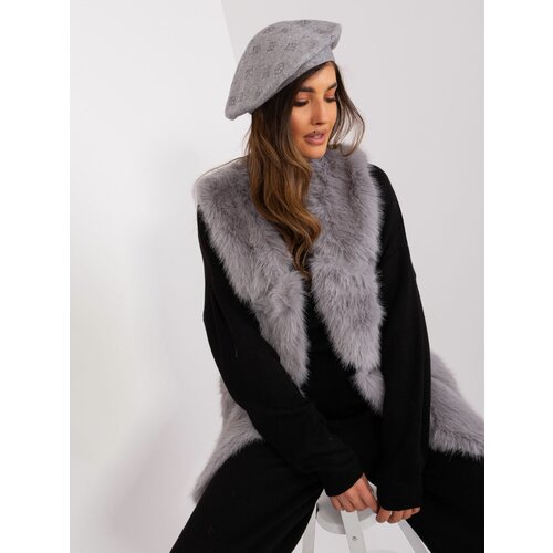 Fashion Hunters Gray beret with cashmere Slike