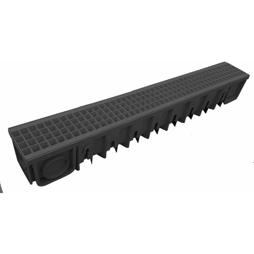 Kanalica sa pvc resetkom 13x12x100cm [crna] Slike