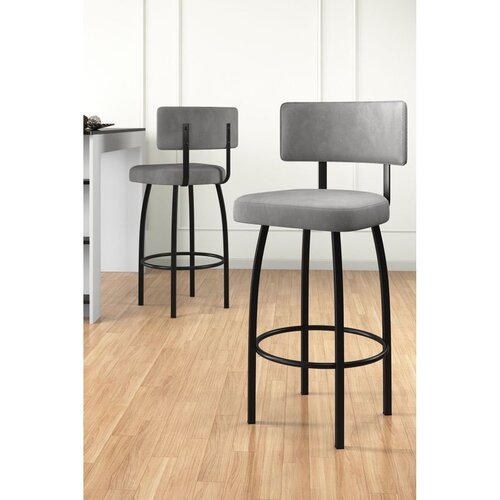 Hanah home set od 4 barskih stolica Wosa, siva tkanina Babyface, crne metalne noge Cene
