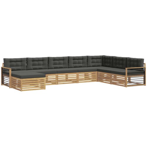 vidaXL Zunanja garnitura za sedenje z blazino 8 pcs Bela in antracit, (5000269649) Cene
