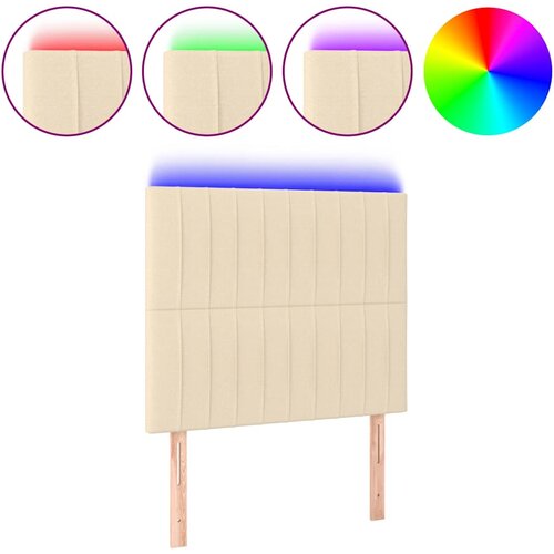  LED uzglavlje krem 90x5x118/128 cm od tkanine Slike