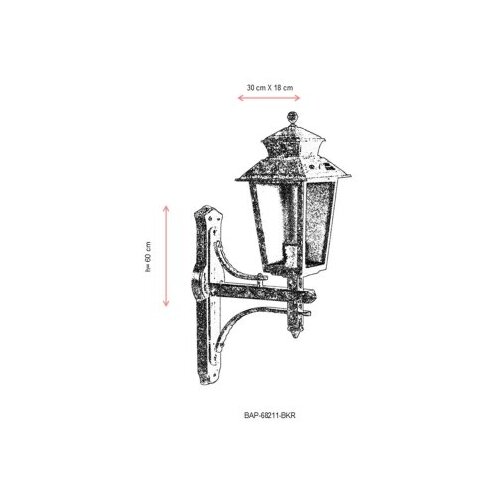 Opviq Vanjska zidna lampa BAP-68211-BKR, 60 cm, E27, 40W, IP65, Smeđa Slike
