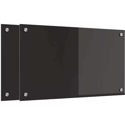 VidaXL Za&amp;scaron;čita za kuhinjo Črna 70 x 40 x 0.8 cm kaljeno steklo Slike