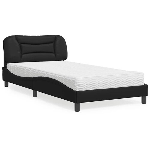Krevet s madracem Hvar crni 100 x 200 cm od umjetne kože Slike