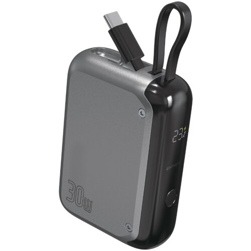 4SMARTS Powerbank 10000 mAh &ndash; USB-C 30 W z vgrajenim kablom (siva) Cene