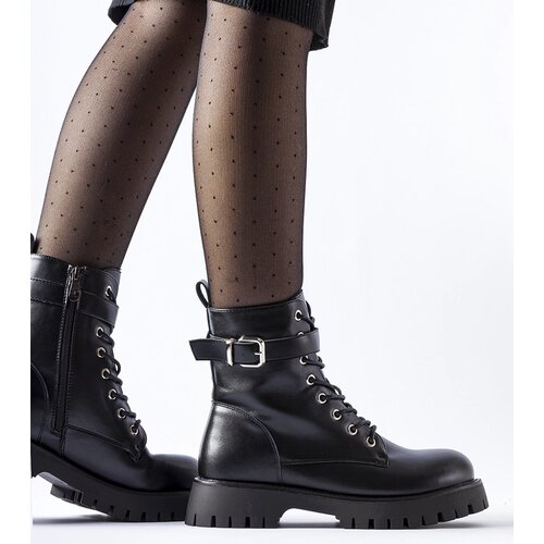 Gemre Black insulated ankle boots with decorative buckle Fino Cijene
