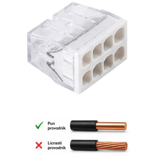  Ubodna klemna 8P, 450V/24A, 0.5-2.5mm2 Cene