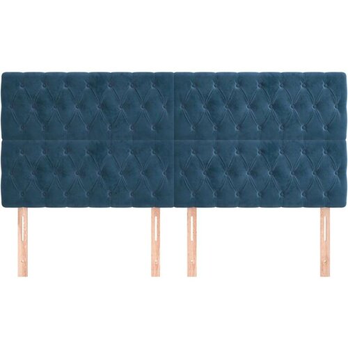  Uzglavlja 4 kom tamnoplavi 90x7x78/88 cm bar&amp;scaron;unasti Slike
