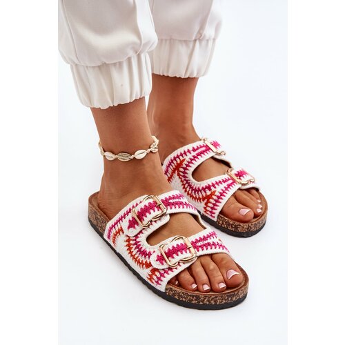 Kesi Women's slippers with cork sole, white Fannea Cene