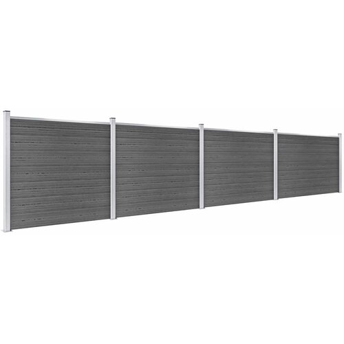  Set panela za ogradu WPC 699 x 146 cm crni Slike
