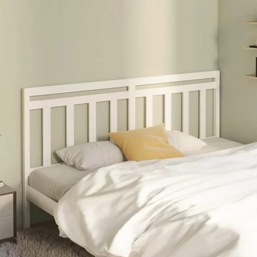  Uzglavlje za krevet bijelo 206 x 4 x 100 cm od masivne borovine