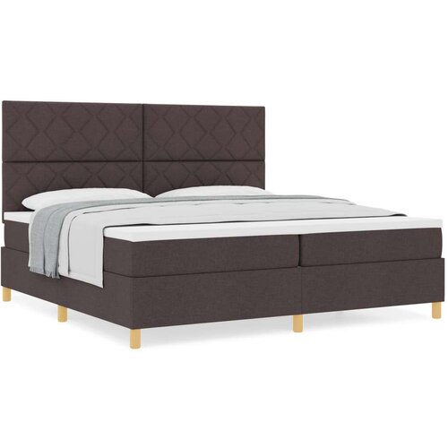 Box Spring Krevet s du&amp;scaron;ekom Tamnosmeđi 200x200 cm Tkanina Slike