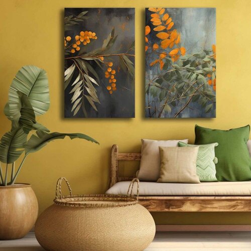 WALLXPERT Dekorativne slike na platnu, 45x70cm, 3 komada, Šarene Cene