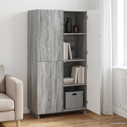  Visoka komoda Siva Sonoma 79 x 41 x 151 cm Konstruirano drvo Cijene