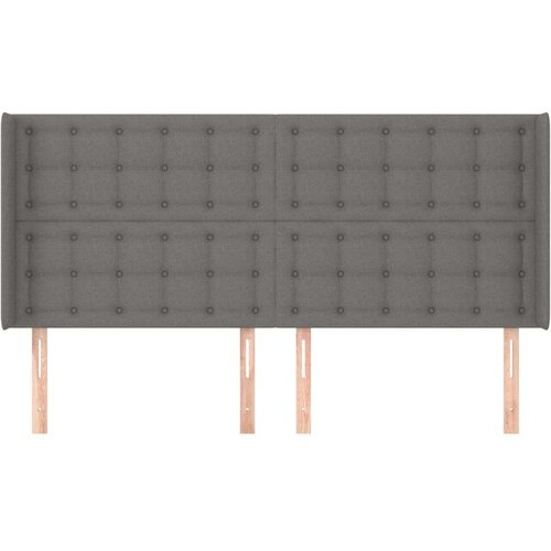  Uzglavlje s u&amp;scaron;ima tamnosivo 203x16x118/128 cm od tkanine Slike