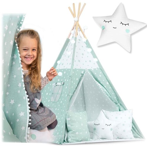 Nukido Teepee &scaron;ator za djecu s svjetlima - boja mente Cijene