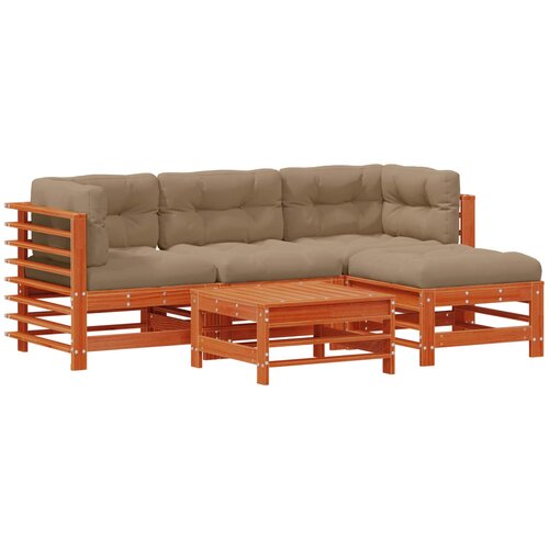  Set lounge namje&amp;scaron;taja za vrt 5 kom. Vo&amp;scaron;tanosmeđa 184,5 x 121 x 60 cm Slike