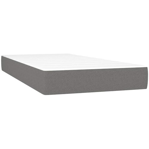  Krevet s oprugama i madracem tamnosivi 90 x 190 cm od tkanine Slike