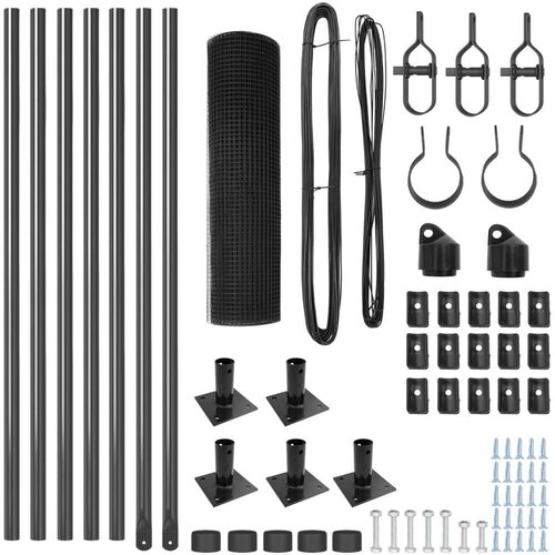 vidaXL Set stupova ograde Set od 2 Siva Metal Srednje Izdržljivo Cijene