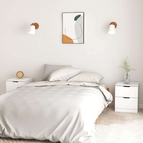 Noćni ormarići 2 kom bijeli 40 x 40 x 50 cm od iverice Cijene