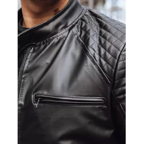 DStreet Black men's leather jacket TX4228